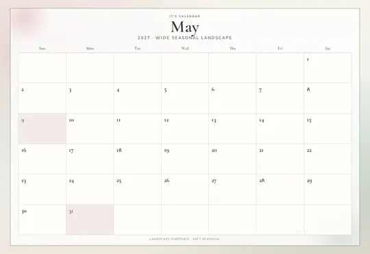 Printable May 2027 calendar — It's Calendar — Landscape Soft template Printable May 2027 calendar — It's Calendar — Landscape Soft template