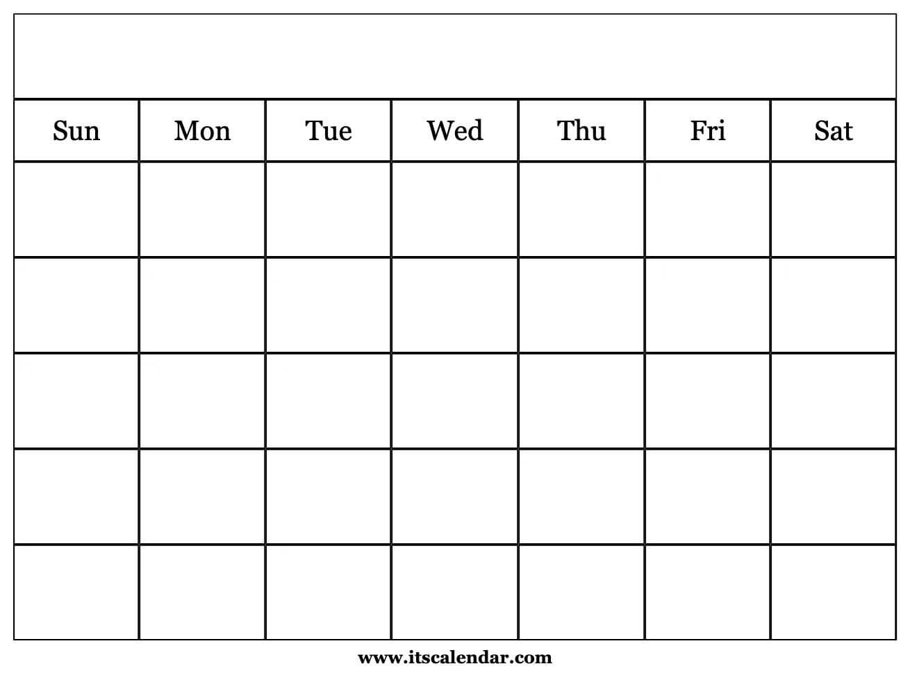 Blank Calendar Template