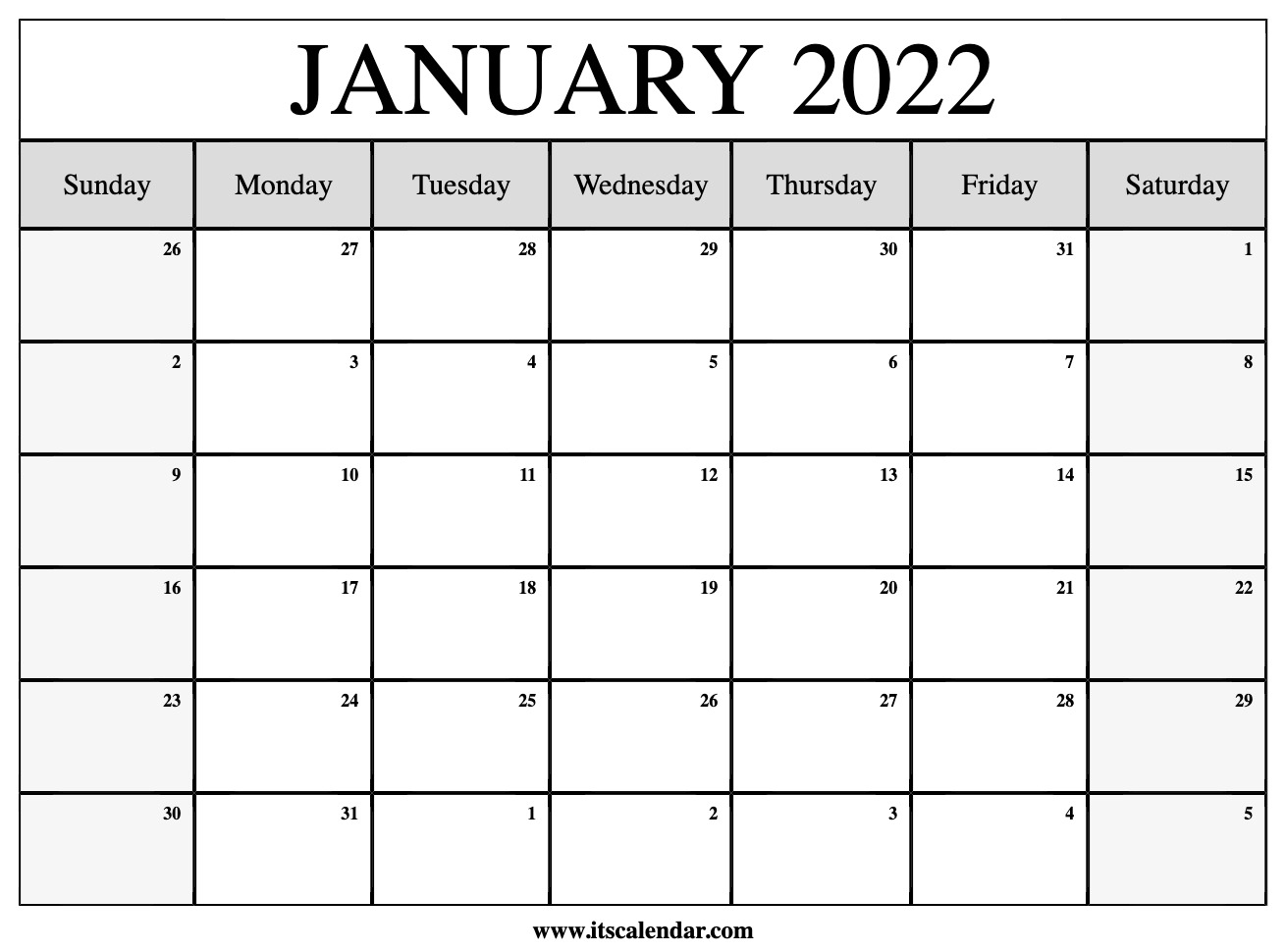 20 printable january 2022 calendar with holidays blank free january 