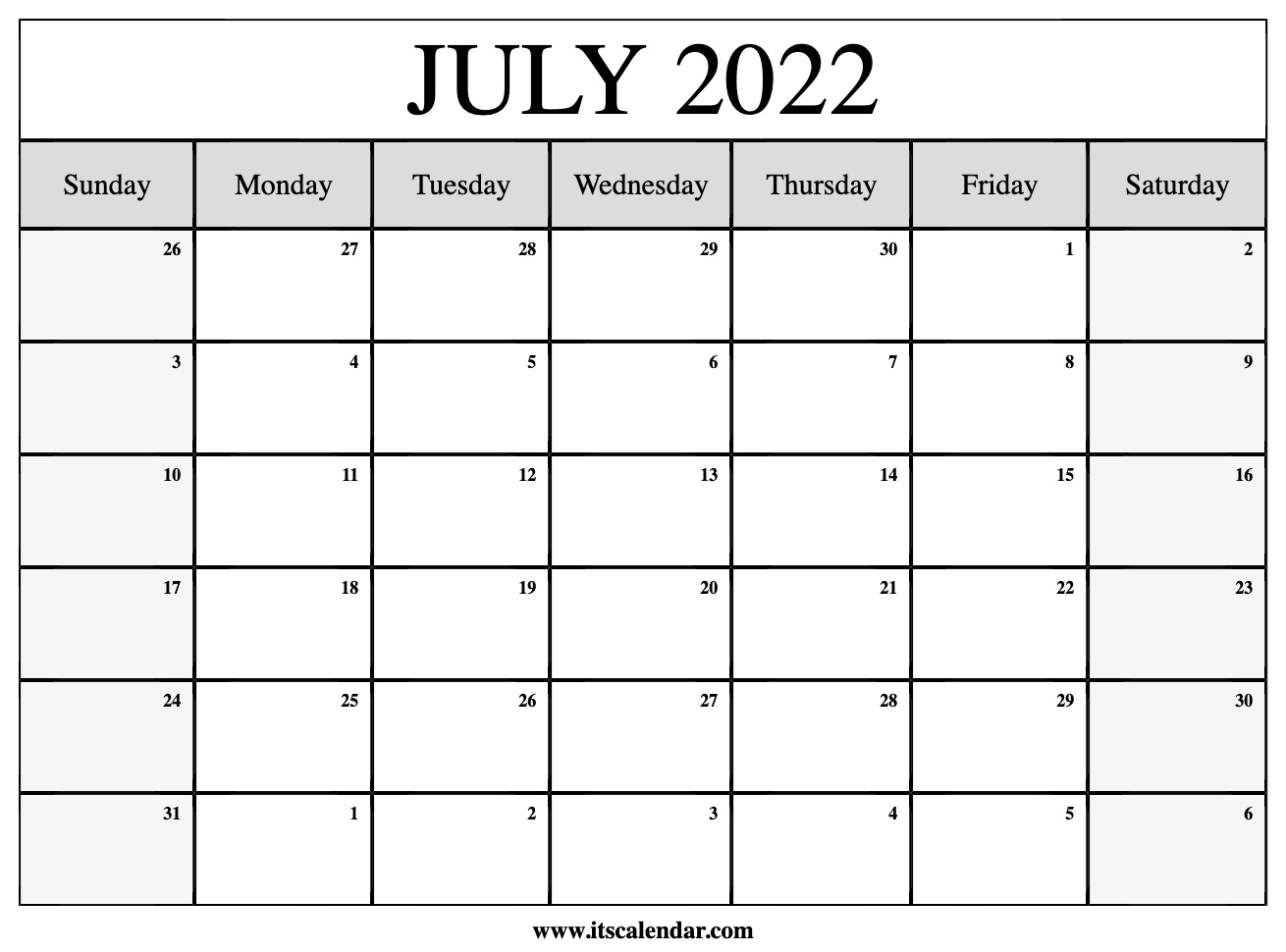 Free Printable July 2022 Calendars Wiki Calendar Free Printable July 