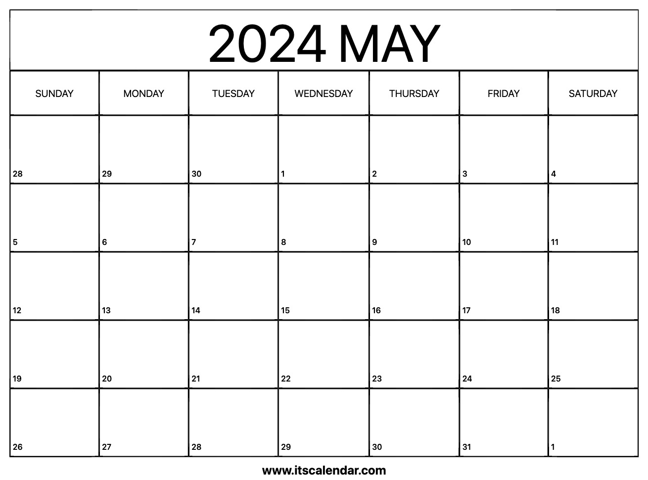 Free printable may 2024 calendar